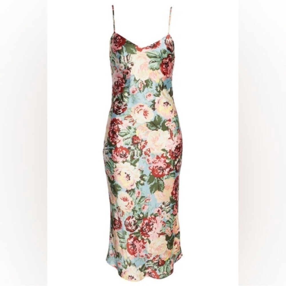 Lost + Wander Emerald Eyes Floral Midi Dress- XS